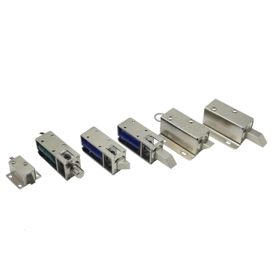 1054-4b DC 12/24 Volt Normalmente cerrado Mini Push Pull Cerradura de solenoide para el gabinete