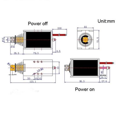 1U578 DC 12V 24V Poderoso Solenoide de marco abierto de empuje y tira lineal con carrera de 10 mm
