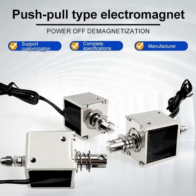 Electroimán solenoide tipo empuje-tracción U-0826B Fuerza de empuje electroimán lineal de marco abierto Imán eléctrico de elevación por succión