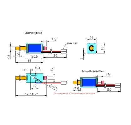 U1054s-2-001 Cerradura electromagnética / Solenoide / Accesorios de gabinete de cerradura inteligente / Solenoide de empuje-tirón